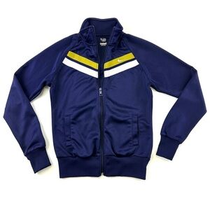 Nike The Athletic Dept navy zip front chevron track jacket Womens Small Fall2013